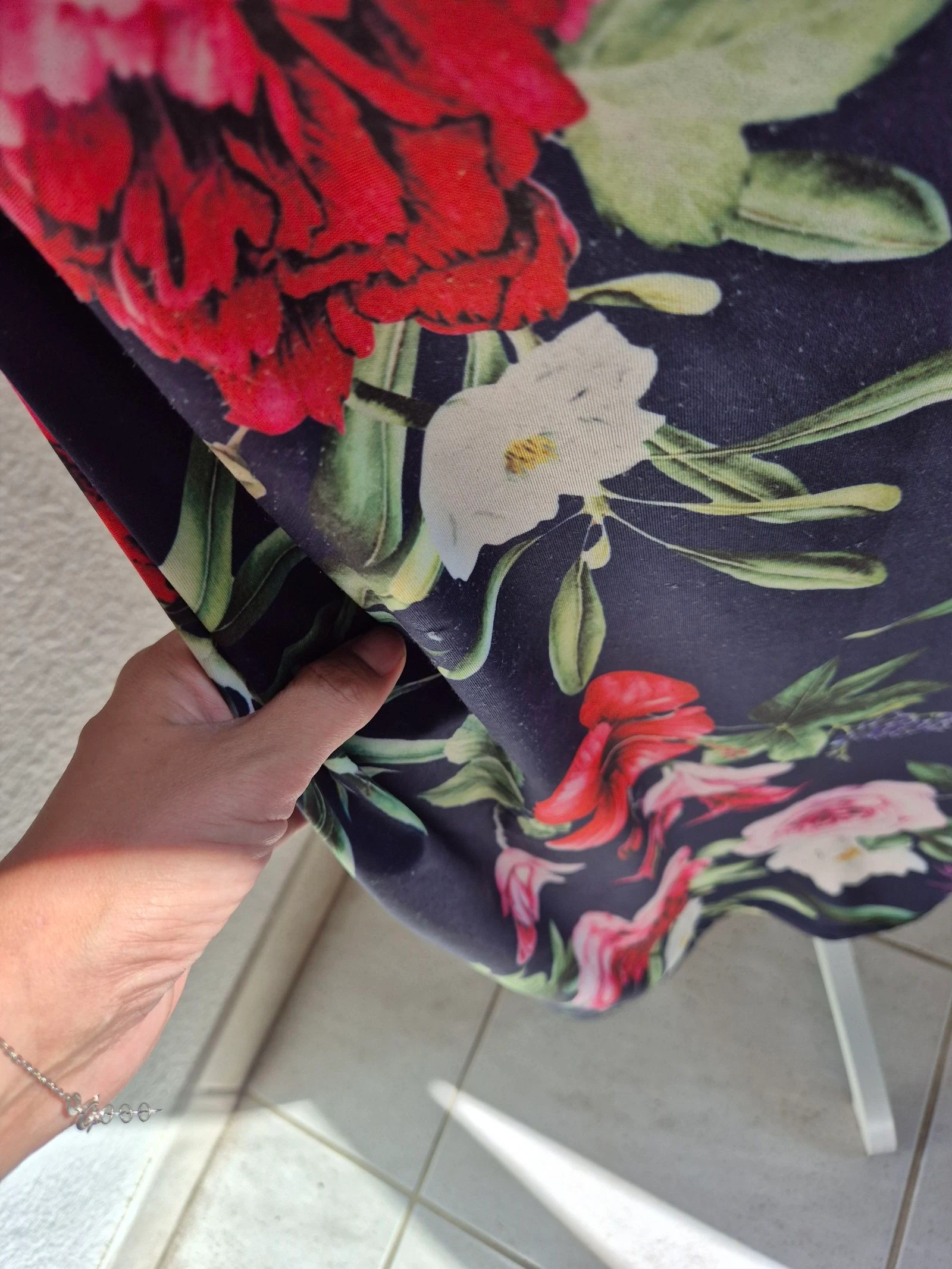 Vestido longo justo floral Beauty Fashion Tamanho M 38 preto estampa floral stretch elegante verão – photo 5